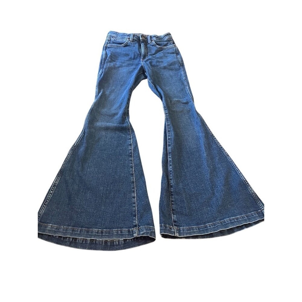 Wrangler Retro Womens Super Flare Jeans 26x32 Blue High Rise Stretch